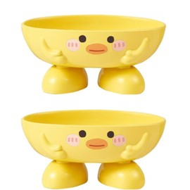 2pcs Shower Soap Holder ， Soap Yellow Duck Storage Box with Draining Holes - Cute Soap Storage Box for Home Decoration