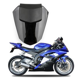 Topteng Motorcycle Rear Pillion Seat, Motorcycle Rear Passenger Pillion Cover ABS Pad Motor Trim Rear Cover for Yamaha YZF R6 2008-2016 Fairing