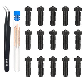 HIKUDIY 15PCS Hardened Steel Volcano Nozzles Kit for Anycubic Kobra 2 Series, 7PCS 0.4mm 2PCS 0.2/0.6/0.8/1.0mm Extruder Hotend Nozzles for Anycubic Kobra 2/2 Neo/2 Pro/2 Plus/2 Max 3D Printer