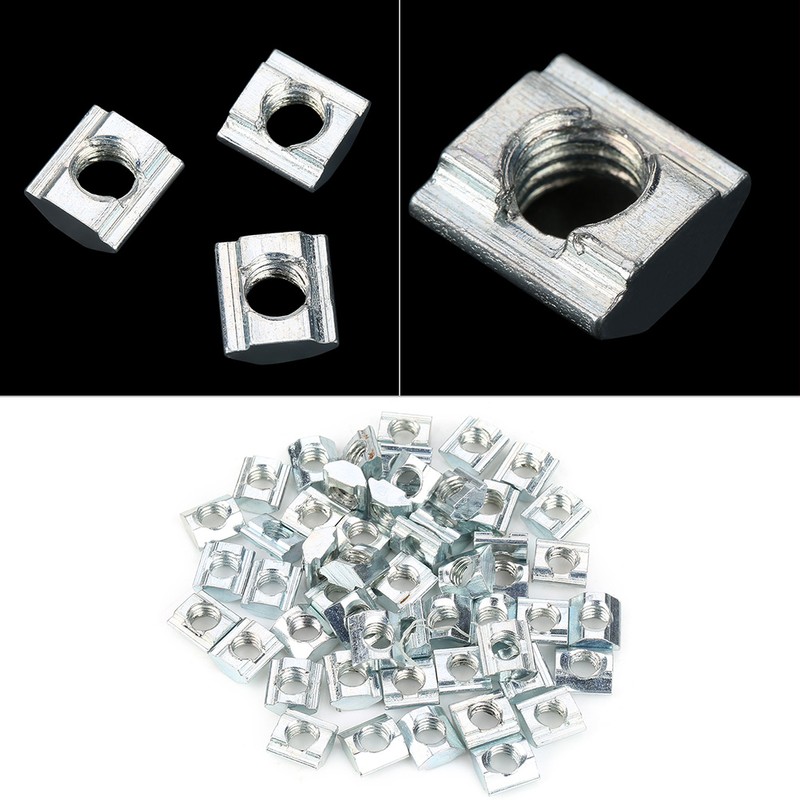 50pcs Carbon Steel Sliding T slot Nut for 20 Series