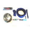 Oversized 8 Ga CCA AWG Amp Kit Twisted RCA Blue