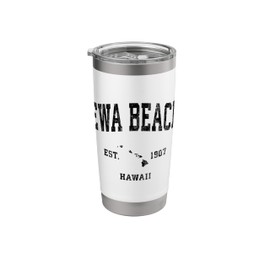 Ewa Beach Hawaii HI Vintage Athletic Black Sports Design Stainless Steel Insulated Tumbler