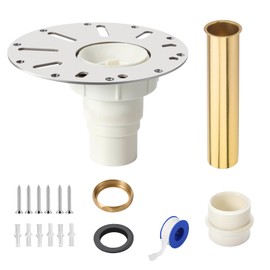 PVC Freestanding Bathtub Drain, Bathtub Drain Rough-in Kit, with PVC Plastic Adapter and Brass Tail Pipes, Suitable for Freestanding Bathtub, Island Bathtub, and Floor Standing Bathtub
