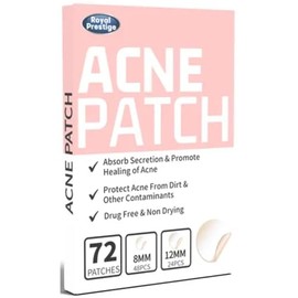 72 Parches para acné. Parches hidrocoloides absorbentes para tratar la erupción de acné y espinillas para el cuidado de la piel. Funciona para todo ti