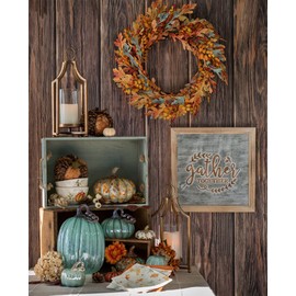 Boston International Handblown Glass Pumpkin Tabletop Décor, Blue Autumn