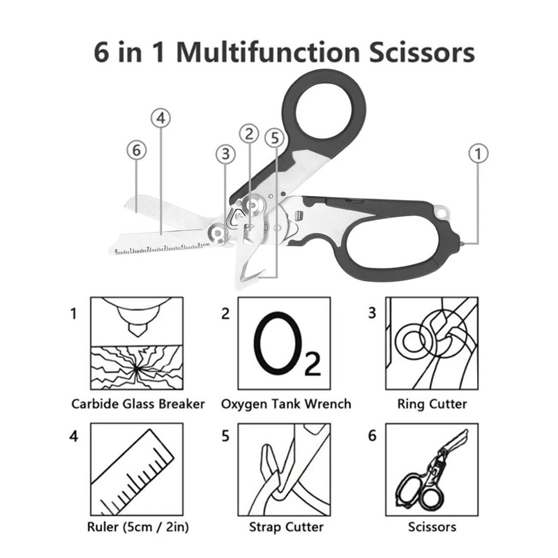 Folding Scissors Stainless Steel Clear Scale Wind Breaker Cutter Wrench