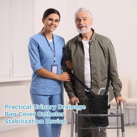 2 PCS Catheter Bag Covers, 2000 ml Capacity Catheter Stabilization Device, Breathable Mesh Design, Adjustable Straps, Secure Closure, Ideal for Elderly Care