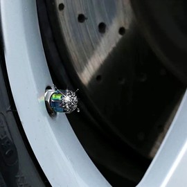 CB - Tapones de vidrio para válvula de neumático con diamantes de imitación hechos a mano, para el estilo de coche, diamante de titanio colorido, 6 unidades, 6 unidades