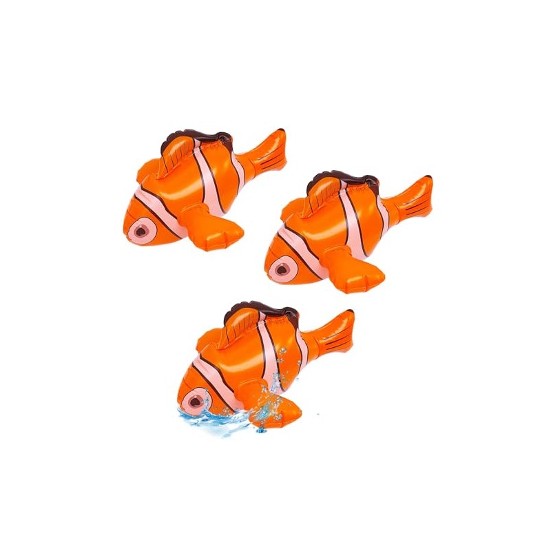 SAIIURV 3 Pcs Inflatable Clown Fish, Inflatable Pool Toy Fish,