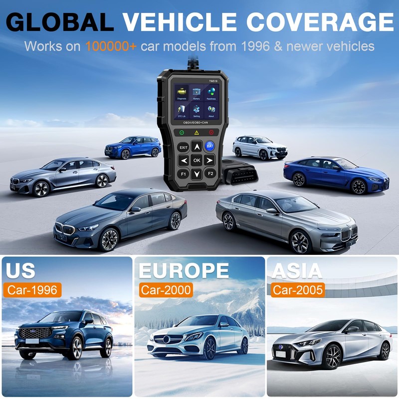 AMTIFO OBD2 Scanner with Battery Tester - Check Engine Light