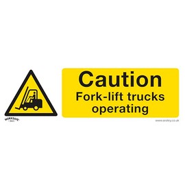 Sealey SS44P1 Caution Fork-Lift Trucks - Warning Sign - Hard Plastic
