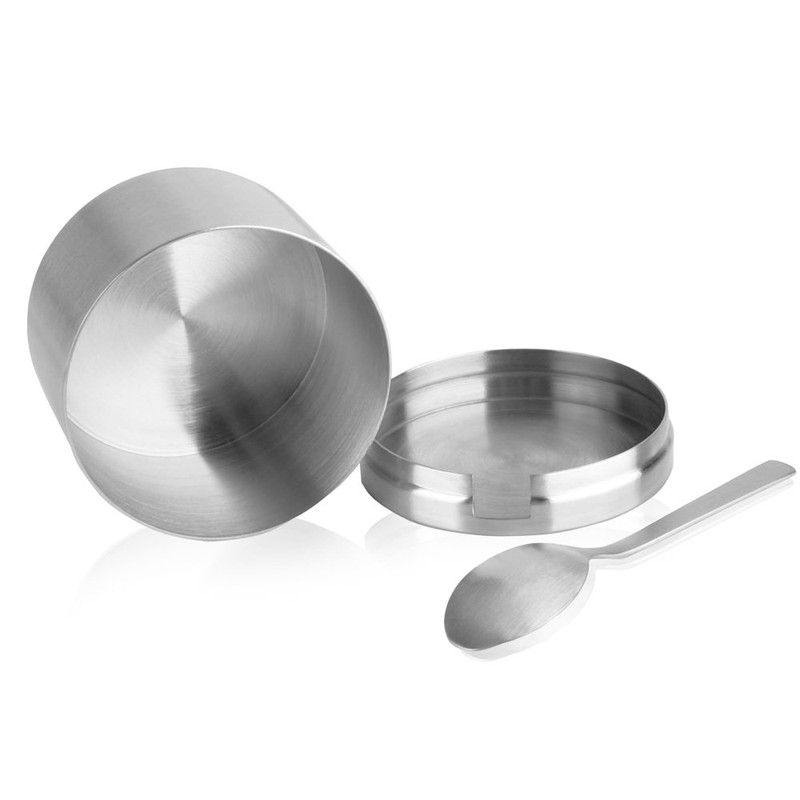 Arswin Sugar Container with Lid and Spoon,Spice Jars,Stainless Steel 12