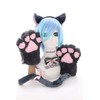 C-20-2 Grey Cat Paw Gloves Tail Collar Ears Headband Set