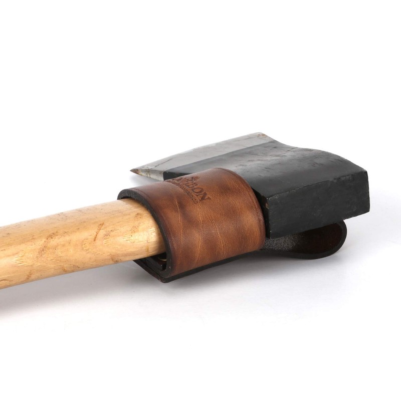TOURBON Leather Axe Belt Loop Small Hammer Hatchet Carrier Holster