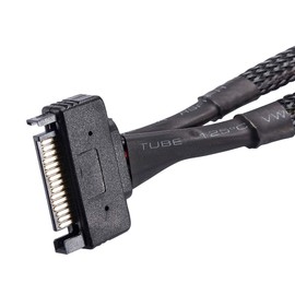 Zheino SATA Power Splitter Cable (2 Pack) SSD Power Cable HDD Power Cable Hard Drive Power Cable 6-Inch/15cm SATA 15 Pin Male to 2xSATA 15 Pin Female Power Y-Splitter Extension Cable