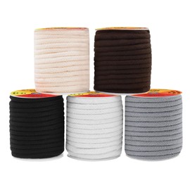 Mandala Crafts Neutral Soft Replacement Drawstring Cords for Sweatpants Bags - Piping Cord for Sewing Upholstery - 50 Yds 6mm Cotton Cording Macrame Rope Corset Strings