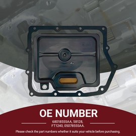Kynren Automatic Transmission Filter with Gasket Compatible with 62TE Automatic Transmission Fits for Chrysler Dodge Replaces# B350, 05078555AA, 68018555AA