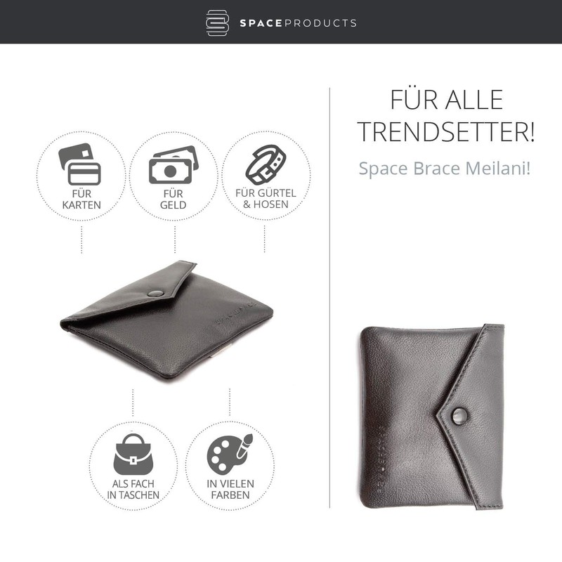 Space Products® Mini Wallet with Stainless Steel Clip I Very