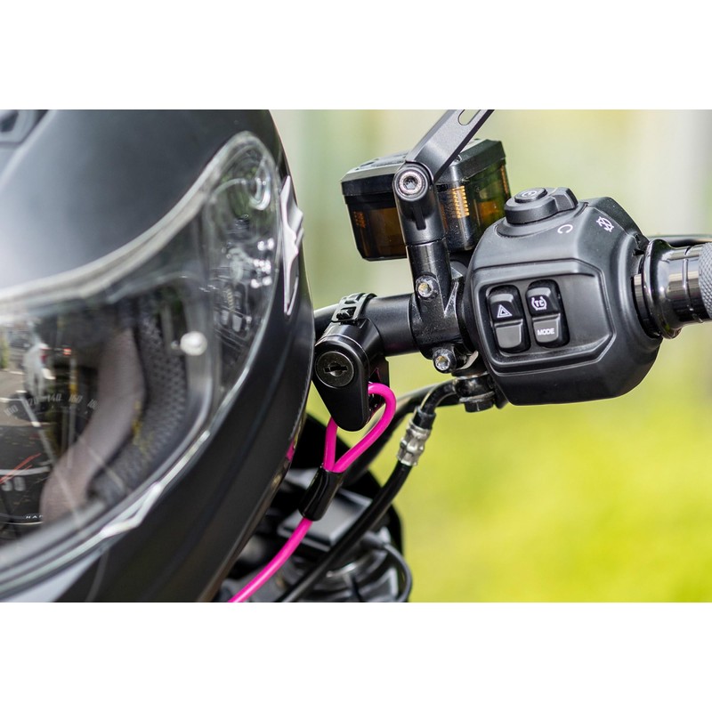 キジマ(Kijima) 汎用 バイクパーツ ヘルメットロック ホルダー ハンドルクランプタイプ スチール製 盗難防止 22.2mm/25.4mm ブラック