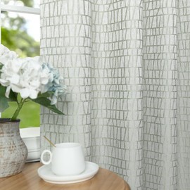 Sage Green Pattern Curtains for Living Room Bohemian 50% Blackout Room Darkening Printed Drapes Grommet Geometric Ethnic Buffalo Plaid Silk Textured Boho Curtains for Bedroom 84 Inches Long 2 Panels