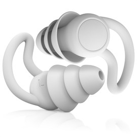 Reusable Ear Plugs for Sleeping - Noise Canceling Silicone Earplugs for Sleep, Reduce 40 dB, White Earplugs for Musicians Hearing Protection, Durable and Comfy Design, Good for Flying