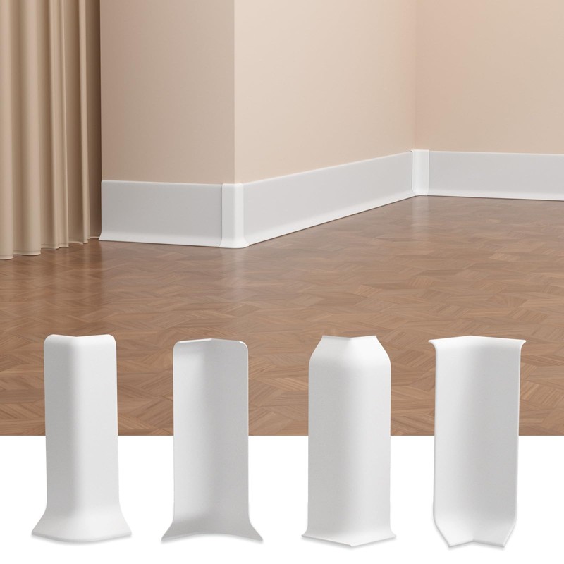 Risunpet Baseboard Corner Blocks 4inch, 2 Inside + 2 Outside