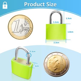 ieron 4Pcs Suitcase Locks with Keys, 23mm Mini Padlock for Outdoor Travel Luggage Suitcase Baggage School Gym Lockers Laptop Bag (4 Colors)
