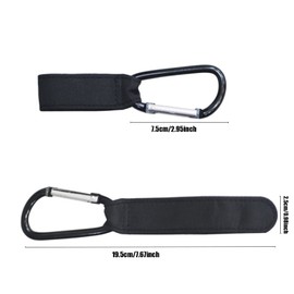 Pack of 2 Pram Hooks, Pram Hooks, Bag Hooks, Carabiner Hooks for Handbags, for Attaching to Pushchair, Universal Fit (Black)