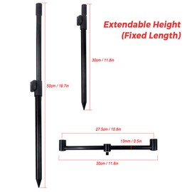 ERYUE Bench Stick Extendable Carp Fishing Bench Stick Adjustable Aluminum Bankstick Pole Rest for Bite Alarm