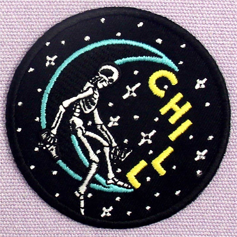 Drunk On The Chill Moon Patch Embroidered Applique Iron On