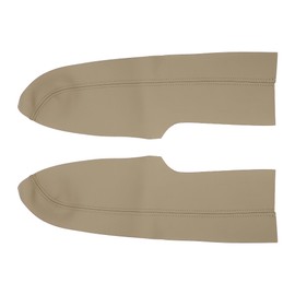 X AUTOHAUX Pair Synthetic Leather Car Front Door Panels Armrest Cover Beige for Honda Civic 2006-2011 Sedan