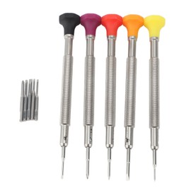 Accuracy Screwdriver Set, 5 Extra Replace Blades Miniature Screwdriver Set for Watch Repair Eyeglasses Repair Jewelry Work