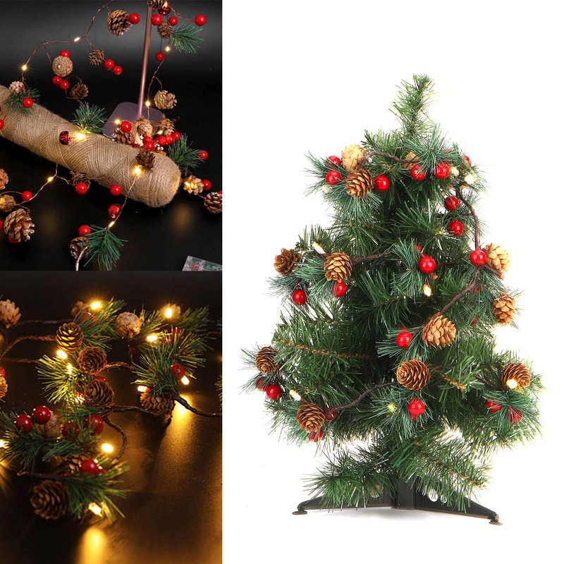 2m 20LED Christmas Pine Cones String Lights for Xmas Wreath