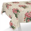 ANRO Oilcloth tablecloth, wax tablecloth, washable garden tablecloth, postcard, roses,