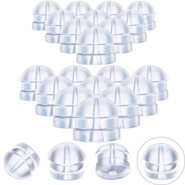 100 Pieces Clear Earring Backs Hamburger Shaped Earring Safety Backs Secure Locking Earring Backs Silicone Earring Backs Stopper for Jewelry Accessories Supplies, 2 Sizes