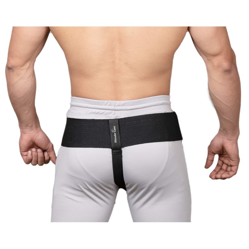Schwarz Inguinal Hernie Leistengurte mit Kompressions-Pad zur Entlastung bkptRL