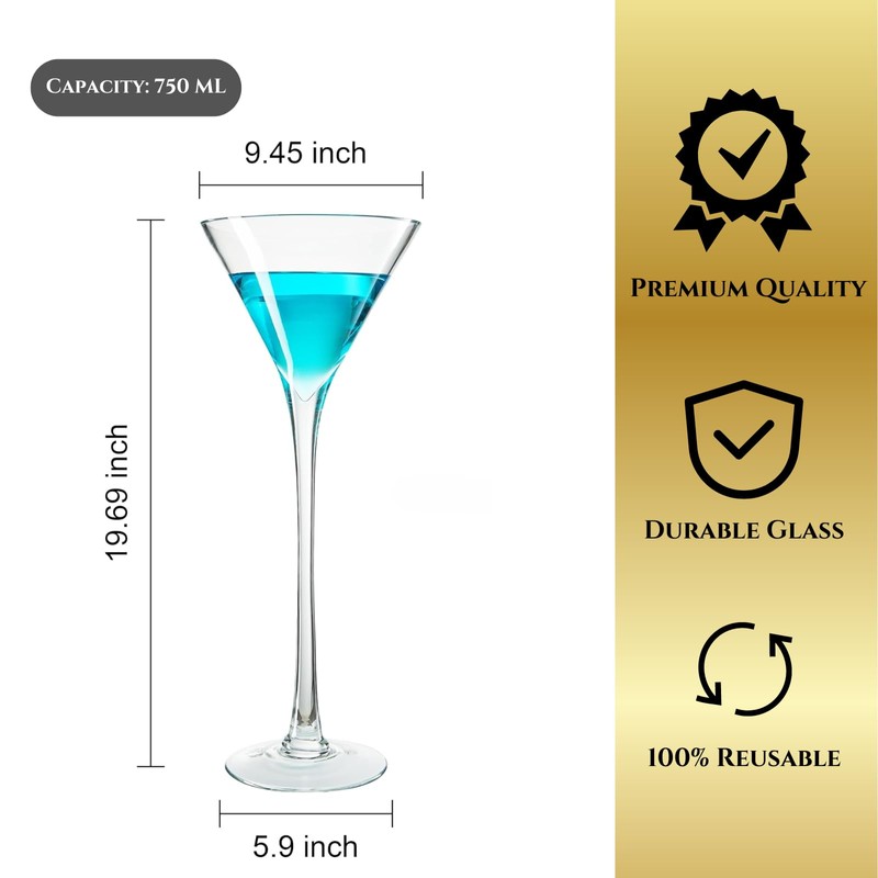 Worlds Largest Giant Martini Glass - Huge 20 Inches, 54