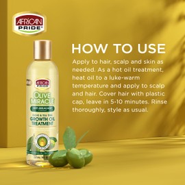 African Pride Olive Miracle Growth Oil, 8 Fluid Ounce
