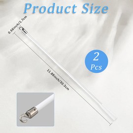 CREATCABIN Pack of 2 30 cm Blind Rod Replacement with Hooks Venetian Window Shutter Turning Rod White Rod with Handle for Repairing and Replacing Missing Parts of Shutters