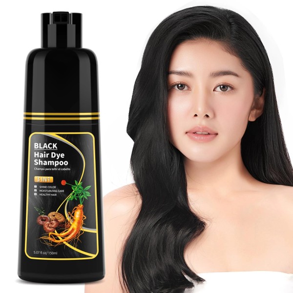 BELEZALIB Black Hair Dye Shampoo - Natural Nutrition for Gray