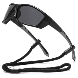 Suertree Polarised Sports Glasses Sunglasses Men Women Quick Glasses Windproof Cycling Glasses UV400 Riding Sunglasses Outdoor Sports Sunglasses Black + Grey, Black+Grey