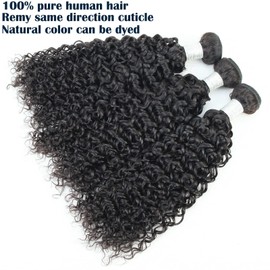12A Curly Hair Bundles 22 24 26 Inch Brazilian Human Hair 3 Bundles Jerry Curl Weave 100% Unprocessed Remy Hair Extensions Bundles Natural Color