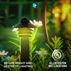 KASTLITE Nautical Walkway Outdoor Lamp Post Light Fixture - Rust & Waterproof Non-Metallic Coastal Lantern - Fits 3" Poles - UL Listed Driveway & Boat Dock Lighting Fixture - USA Made, Matte Black