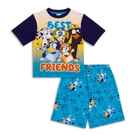 Bluey Boys Pyjamas Set – Toddler Sleepwear, Boys Character PJs, Comfortable Nightwear, Sleep Set, Kids Bedtime Clothes, Soft Sleepwear for Kids 3-4 Years Blue