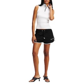 Karl Lagerfeld Jeans Women's Binding Sweat Shorts, black, XL