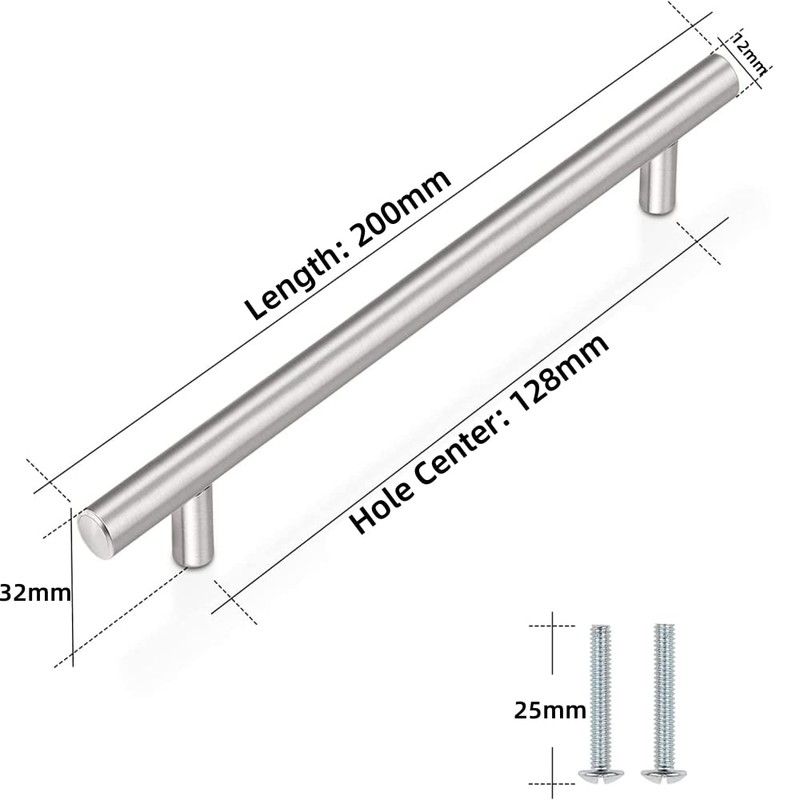 2 Pack Kitchen Cupboard Handles Stainless Steel Kitchen Door Handles