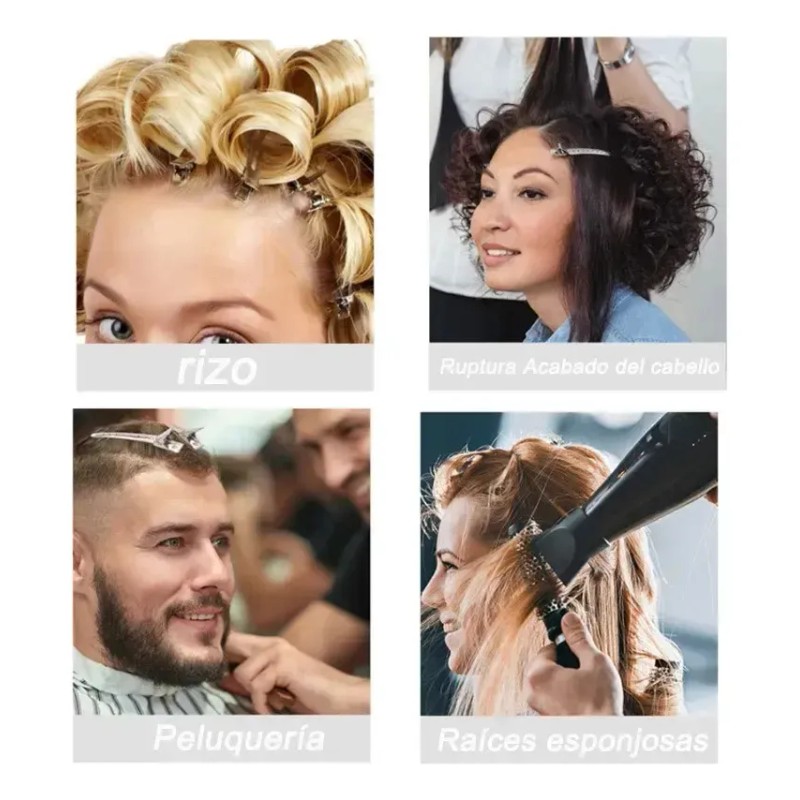 60pz Pinza Perforada Para Cabello Tipo Pico De Garza Acero