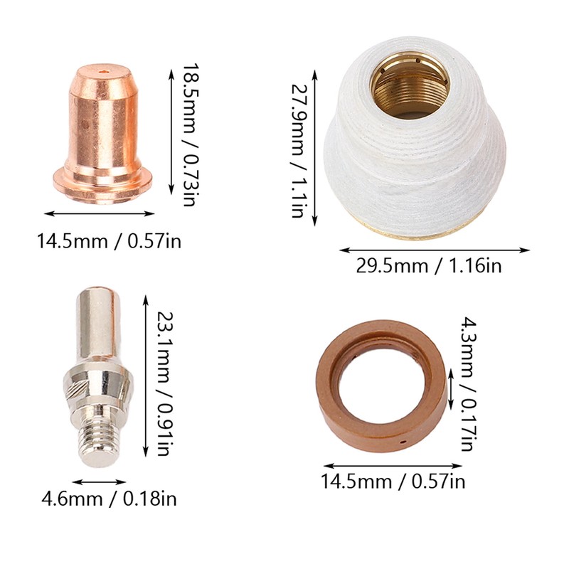 12 Pcs Set 52582 Electrode 51313 P1.0 Nozzle 60432 Shield