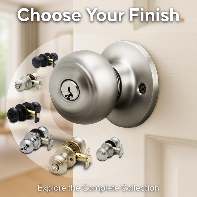 Copper Creek CKDB141PS Colonial Door Knob Keyed Alike with Deadbolt