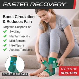 Sleeve Stars Ankle Brace Men & Women Support (Pair/M:10"-12"/Turquoise)